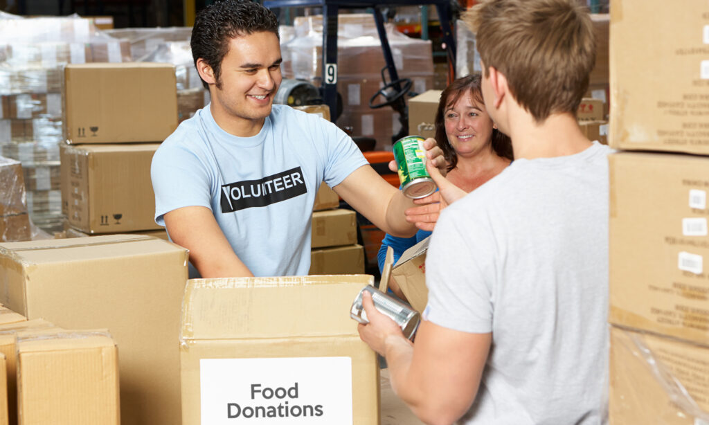 Image of boxes being packed in a warehouse.